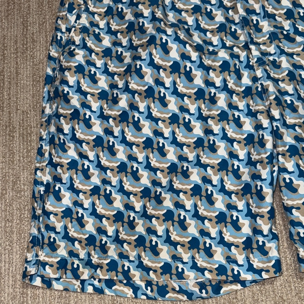 Peter Millar Mens Size XL Blue Sea Camo Mesh Swim Hybrid Trunks Performance - Picture 3 of 10